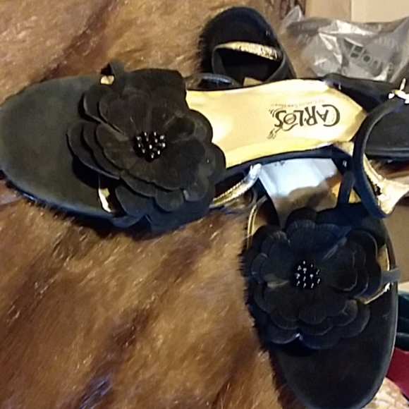 Suede slingbacks, 3" heel, Suede black poppy - Picture 2 of 2